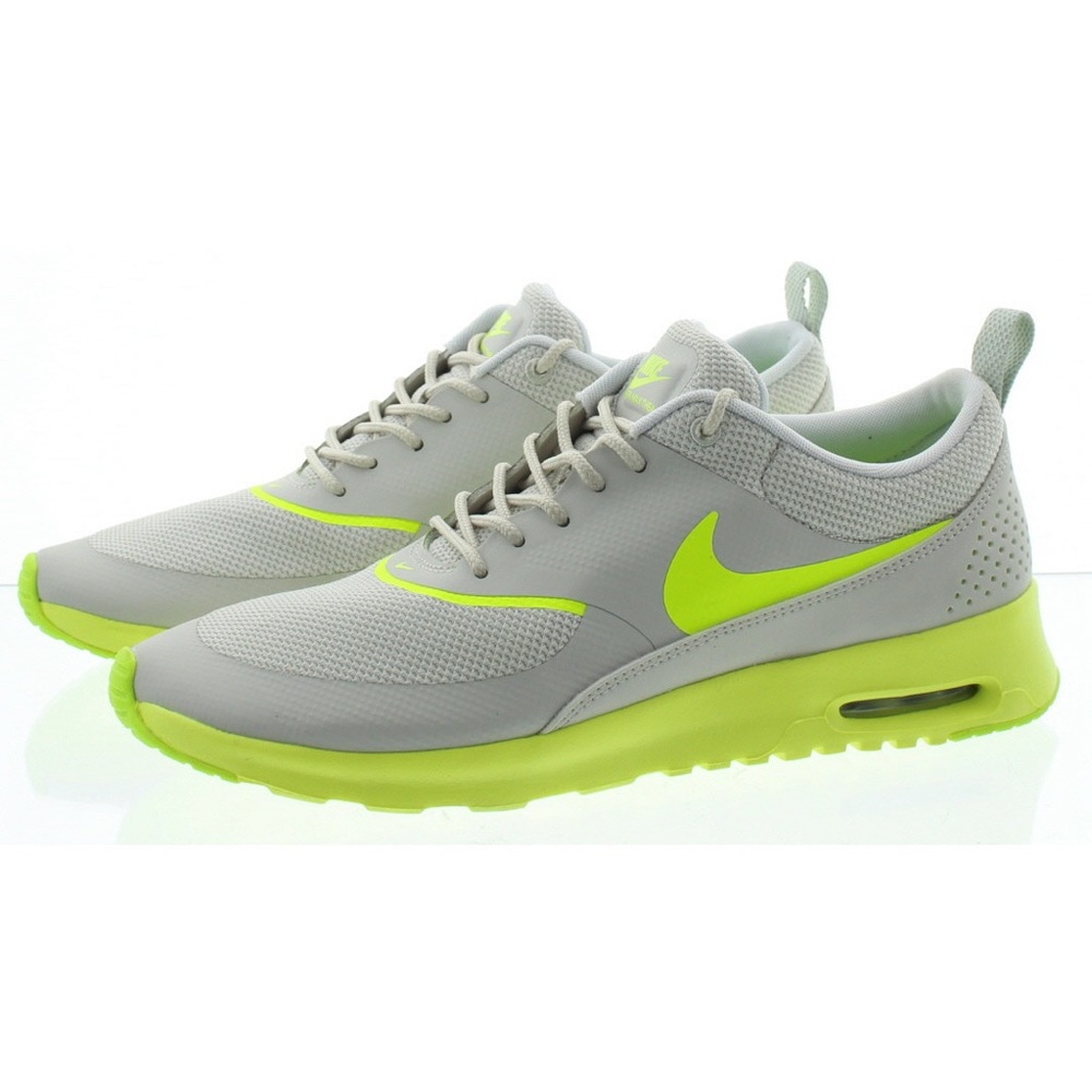 Nike Women’s Air Max Thea - Light Gray and Neon Athletic Sneaker